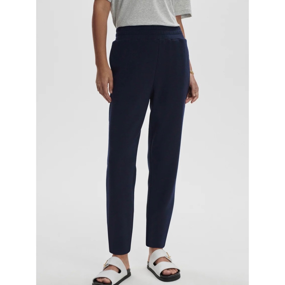 Varley The Slim Pant 25" Pull On Drawstring Navy Sz L Lounge Relaxed Athleisure